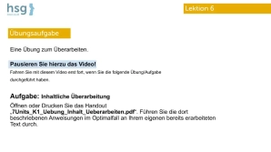 Video - Lektion 6  - Teil 1